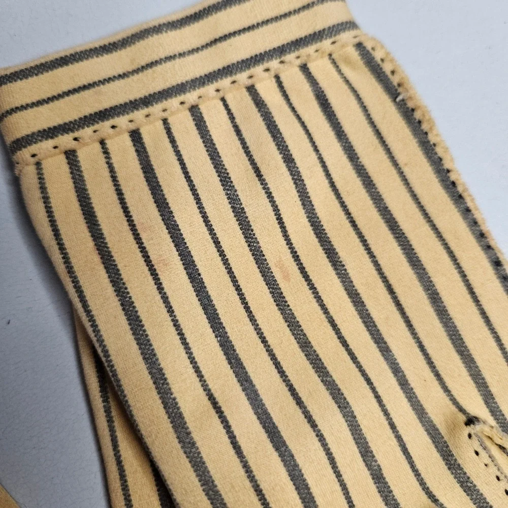 Vintage Wear-Right‎ Le Gant Hermes Paris Yellow Striped Cotton Gloves Size 6.5